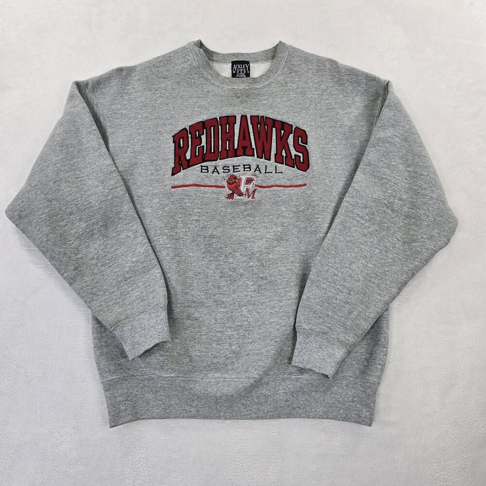Miami RedHawks Sweatshirt Mens XL Gray NCAA Baseball Crewneck Ackley Moods